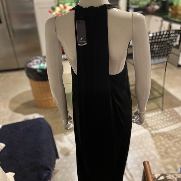 Splendid Black Racer Back Tea Length Dress - Picture 5 of 5